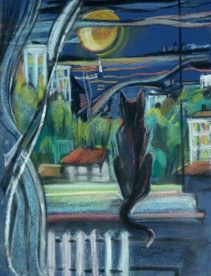 Buy paintings. The cat, Vakhonina Olga. City landscape. Pastel