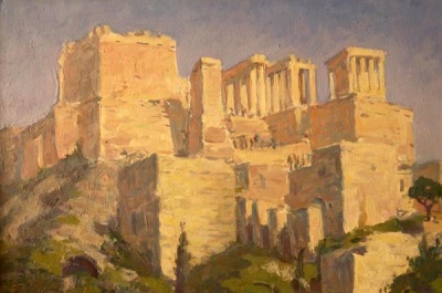 Buy paintings. Greece, Lutchishkin Sergey. Landscape. Tempera