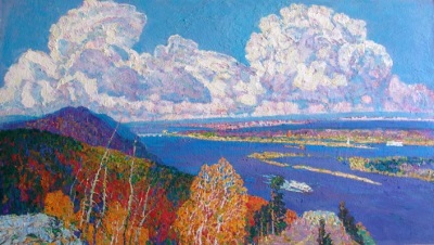 Buy paintings. River Volga. Zhiguli view, Komissarov Ivan. Landscape. Oil painting