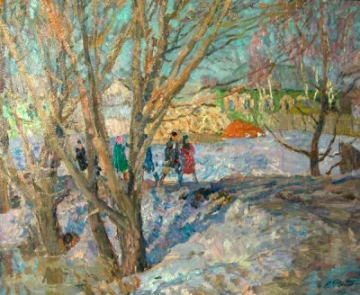 Buy paintings. Spring day, Ryabinsky Evgeny. City landscape. Oil painting