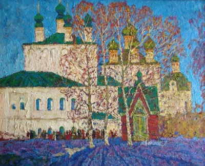 Buy paintings. Spring in the monastery, Komissarov Ivan. City landscape. Oil painting