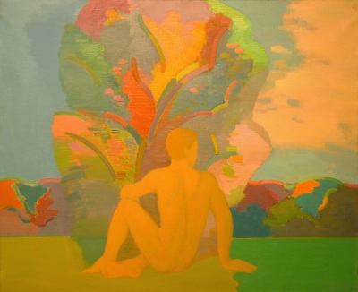Buy paintings. Male figure in the landscape, Konnov Mikhail. Landscape. Oil painting