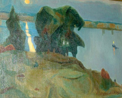 Buy paintings. Dusk on the Volga, Panov Aleksey. Landscape. Oil painting