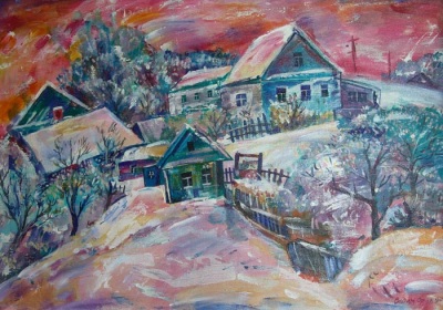 Buy paintings. Winter, Orlov Vadim. City landscape. Oil painting