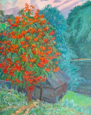 Buy paintings. Red ashberry, Purygin Valentin. Landscape. Oil painting