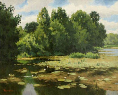Buy paintings. The lake in midday, Balakshin Evgeny. Landscape. Oil painting