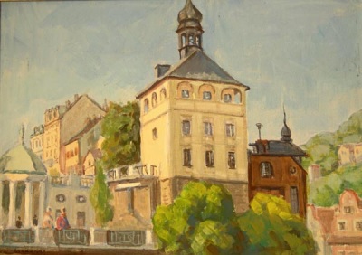 Buy paintings. Warm day, Lutchishkin Sergey. City landscape. Tempera