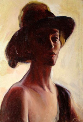 Buy paintings. Artist Vakhonina's portrait, Salyamov Rashid. Portrait. Oil painting