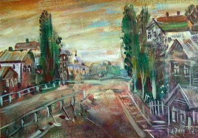 Buy paintings. Old city, Orlov Vadim. City landscape. Oil painting