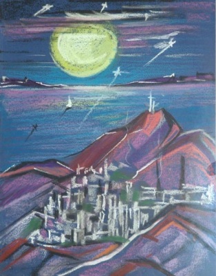 Buy paintings. Night city, Vakhonina Olga. City landscape. Pastel