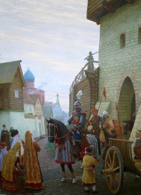 Buy paintings. Entering the city, Zagidullin Ravil. Historical. Oil painting