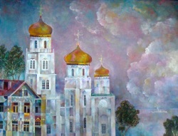 Buy paintings. White Chirch, Orlov Vadim. City landscape. Oil painting
