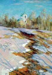 Buy paintings. March. Novogorskoe village, Romanov Nikolay. Landscape. Oil painting